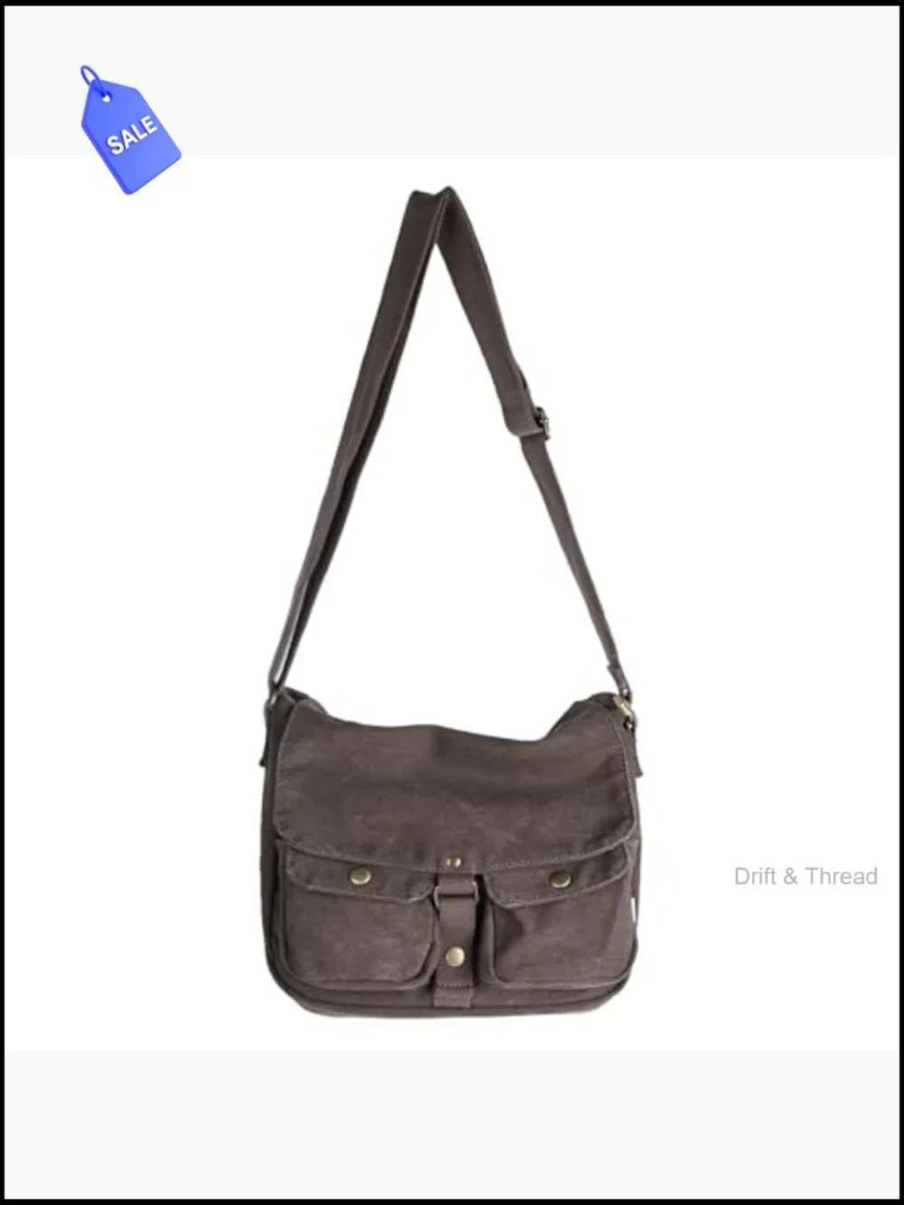 Vintage Canvas Messenger Bag Crossbody Satchel Tablet Laptop Bag Unisex
